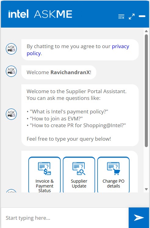 Chatbot example