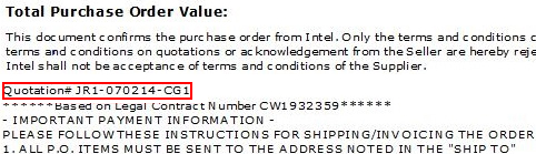 Supplier Item Number