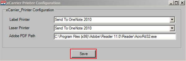 xCarrier Printer Configuration